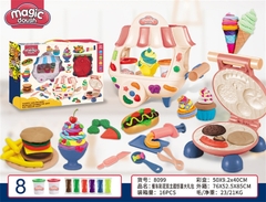 8099 HỘP ĐẤT SÉT LÀM KEM + XE ĐẨY KEM + KHUÔN + 6 TÚI + 2 HỦ