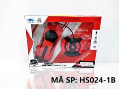 HS024-1B HỘP XE HƠI FERARRI ĐIỀU KHIỂN 7 ĐỘNG TÁC, CÓ SẠC, VÔ LĂNG, TL 1:24