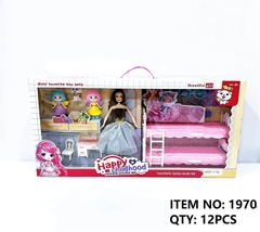 1970 HỘP BABY 1C + GIƯỜNG TẦNG + 2C BABY KHUÔN + 1C CHÍT CHÓ + BÀN GHẾ Happy Childhood