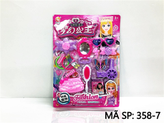 358-7 VỈ TRANG ĐIỂM TÚI XÁCH, MÁY SẤY, MẮT KIẾNG, GƯƠNG, LƯỢC, CHUỒN CHUỒN, BƯỚM