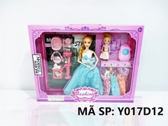 Y017D12 HỘP BABY 2C (1C LỚN KHỚP, 1C NHÍ) + 4 ÁO + 3C THÚ CƯNG Fashion mobel show Y017