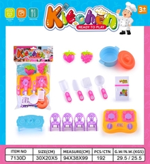 7130D TÚI BẾP GAS ĐÔI + 4 GHẾ + BÀN + NỒI + TỦ LẠNH + TRÁI CÂY