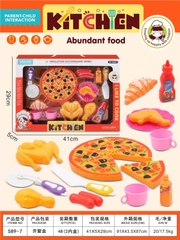589-7  HỘP BẾP BÁNH PIZZA, GÀ, XÚC XÍCH, BÁNH SỪNG TRÂU