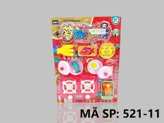 521-11 VĨ BẾP GAS ĐÔI 1 NỒI, 1 CHẢO, CÁ, CUA, GÀ, TÔM, CHUỐI