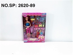 2620-89 HỘP BABY 1C KHỚP + 4 ÁO, LƯỢC, GƯƠNG, TÚI XÁCH Prety Girl