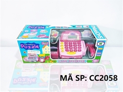 CC2058 HỘP MÁY TÍNH TIỀN SIÊU THỊ PIN HEO PEPPA CÓ MICRO, MÁY QUÉT MÃ VẠCH Cash Register CC2050 - CC2065