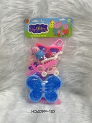 HC602PP-102 TÚI TRANG ĐIỂM TÚI XÁCH BƯỚM, MẮT KIẾNG, ĐỒNG HỒ, XE ĐẨY SIÊU THỊ, TỦ LẠNH + 2C HEO PEPPA