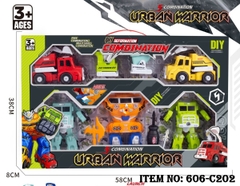 606-C202  HỘP RÁP ROBO BIẾN HÌNH XE CÔNG TRÌNH 4 IN 1