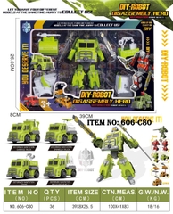 606-C80  HỘP RÁP ROBO BIẾN HÌNH XE CÔNG TRÌNH 4 IN 1