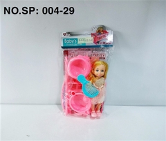 _004-29 TÚI BABY 1C MẮT THỦY TINH + NÔI CŨI BẬP BÊNH RÁP + BÔ, LƯỢC, TÔ ĂN (PVC) Baby Life