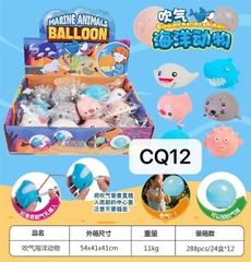 CQ12 HỘP SQUISHY THÚ BIỂN THỔI BONG BÓNG 12C