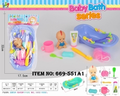 669-551A1  TÚI THAU TẮM BÉ + LY + BÀN CHẢI + 1C BÉ