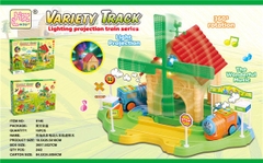 8146 HỘP ĐƯỜNG RAY XE LỬA PIN+ NHÀ + BIỀN BÁO 16 MIẾNG