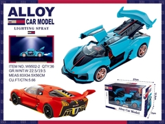 W9502-2 HỘP XE HƠI SẮT MÔ HÌNH PHUN KHÓI MỞ CỬA PIN