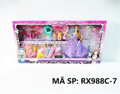 RX988C-7 HỘP BABY 1C KHỚP + 10 ÁO + XE ĐẠP, BONG BÓNG, LƯỢC, GƯƠNG, CÀI TÓC Lovely Girls