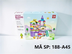188-A45 HỘP LOGO RÁP NHÀ 163 MIẾNG Creative Blocks World