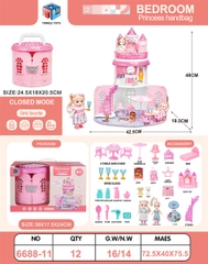 6688-11 HỘP TÚI XÁCH LÂU ĐÀI BÀN TRANG ĐIỂM + 2C BÉ