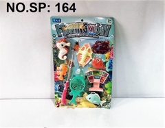 164 VỈ CÂU CÁ 1 CẦN + RỔ + 6C ( CÁ NGỰA, CÁ, TÔM) 154, 163, 164, 165, 168