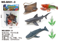 Q501-3  TÚI THÚ BIỂN 4C (CÁ MẬP, CÁ ĐUỐI, CÁ VOI, TÔM) (PVC)