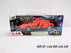 116-2M/116-1M HỘP XE HƠI LAMBORGHINI MỞ CỬA ĐK 7 Đ.TÁC, CÓ SẠC TL 1:16 (5 FUNCTION RACING CAR) 116-M
