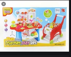 668-42 HỘP XE ĐẦY BÀN CHƠI PIN (GHI ÂM, BẢNG XÓA, NHẠC, MICRO)