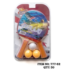 777-62  VỈ ÉP VỢT BÓNG BÀN 2C + 3 TRÁI BÓNG