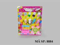 8884 VĨ BẾP XE ĐẨY KEM + KHOAI TÂY+ KẸO+ BÀN+ 4 GHẾ