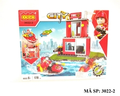 3022-2 HỘP LOGO RÁP XE TÀU CỨU HỎA 178 MIẾNG