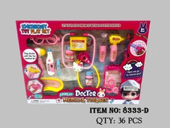 8333-D  HỘP BÁC SĨ TAI NGHE KITTY, BÚA, NHIỆT KẾ, KÉO, KIM TIÊM