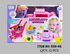856-62  HỘP MÁY TÍNH TIỀN SIÊU THỊ PIN + XE ĐẨY