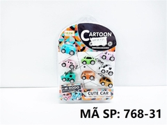 768-31 VĨ ÉP XE HOẠT HÌNH CAR TRỚN 8C Cute Car