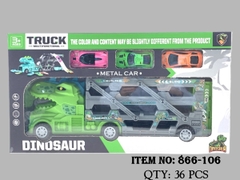 866-106  HỘP XE KHỦNG LONG TRỚN 2 TẦNG CHỞ 3C XE HƠI BIẾN HÌNH ĐƯỜNG ĐUA XE CONTAINER DÀI