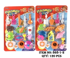 868-1-2  VỈ BẾP GAS ĐƠN, NỒI, BÁNH MÌ, KEM, LY 2 MẪU