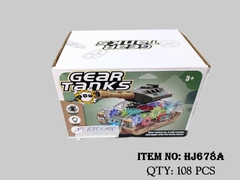 HJ678A  HỘP XE TĂNG BÁNH RĂNG PIN NHẠC ĐÈN