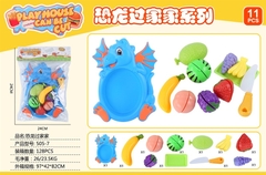 505-7 TÚI BẾP DÍNH THAU KHỦNG LONG RAU CỦ TRÁI CÂY + DAO (PVC)