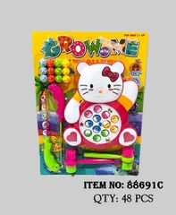 88691C  VỈ CÂU CÁ PIN MÈO HỒNG 12C + ĐẬP CHUỘT + 2C BÚA ĐẬP