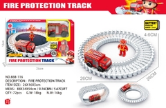 888-116  HỘP ĐƯỜNG RAY XE CỨU HỎA PIN + 1T LÍNH CỨU HỎA