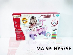 HY679E HỘP ĐÀN PIANO VƯƠNG MIỆN PIN NHẠC ĐÈN 24 PHÍM, MICRO, SẠC USB Funny Musical HY679-E