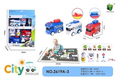 2619A3 HỘP XE CỨU THƯƠNG TRỚN 3C + BIỂN BÁO + 1 BÉ City Rescue 2618-3, 2618A-3, 2621A-3, 2619A-3