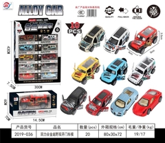2019-036 HỘP XE HƠI SẮT MÔ HÌNH TRỚN 10C ĐỦ MẪU MỞ CỬA