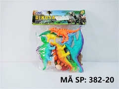 382-20 TÚI CHÍT THÚ KHỦNG LONG 6C ĐỦ MẪU (3C LỚN, 3C NHỎ) + 3C TRỨNG, CÂY (PVC) Dinosaur