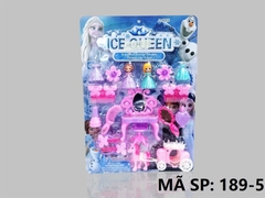 189-5 VĨ TRANG ĐIỂM XE NGỰA, BÀN TRANG ĐIỂM, LƯỢC, KẸP + 2C BABY KHUÔN Ice Queen
