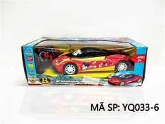 YQ033-6 HỘP XE HƠI FERRARI CHUỘT MICKEY ĐK. 7 Đ.TÁC ĐÈN 3D, KHÔNG SẠC TL 1:14