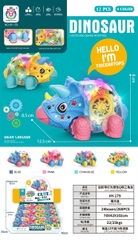 HY-179 HỘP XE KHỦNG LONG TÊ GIÁC TRỚN PIN NÚT ĐÈN BÁNH RĂNG 12C