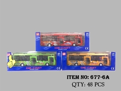 677-6A HỘP XE BUS SẮT MÔ HÌNH TRỚN PIN NÚT NHẠC ĐÈN