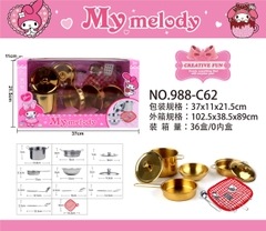 988-C62  HỘP BẾP INOX VÀNG (1 NỒI, 3 CHẢO)