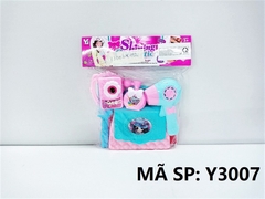 Y3007 TÚI TRANG ĐIỂM TÚI XÁCH, MÁY SẤY, GƯƠNG, LƯỢC, MÁY CHỤP HÌNH (PVC)
