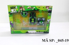 _045-19 HỘP ĐỒNG HỒ PIN BEN BẮN ĐĨA, BIẾN HÌNH XE HƠI + 3T TRONG BEN10