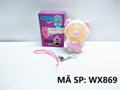 WX869 HỘP QUẠT BÀN PIN HEO + SẠC USB + DÂY Cute Fan WX867, WX868