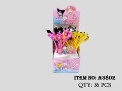 A3802  HỘP BÚT VIẾT BI MÀU TÍM SANRIO DẺO 48C